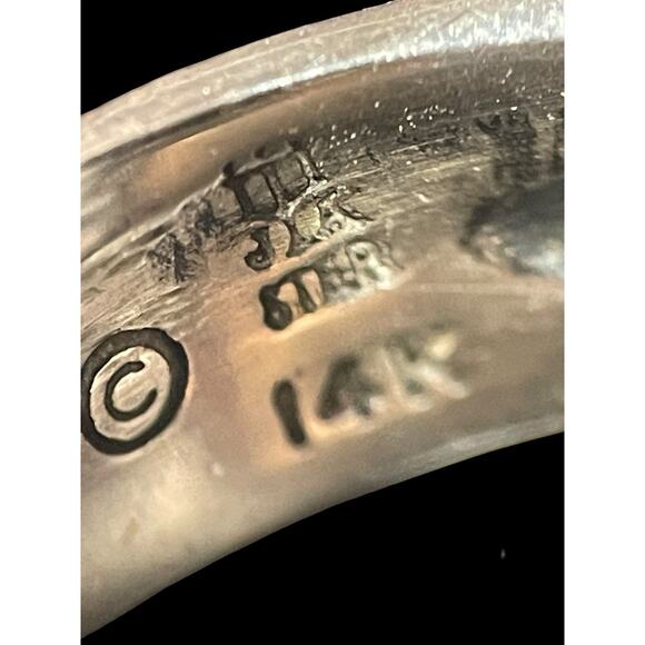 Retired James Avery Dome Ring 925 Sterling And 14k Gold 17.1 Grams Size 7 - Picture 7 of 8